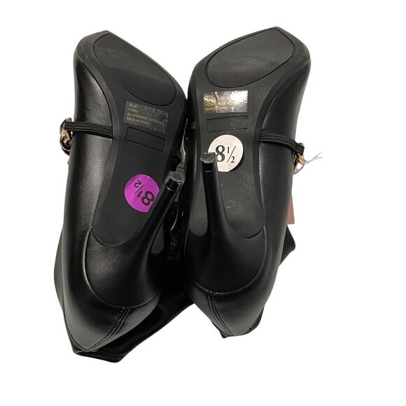 Juicy Couture Women's Black Vegan Leather Tommi High Heel Chain Ankle Boots 8.5 - Picture 9 of 10